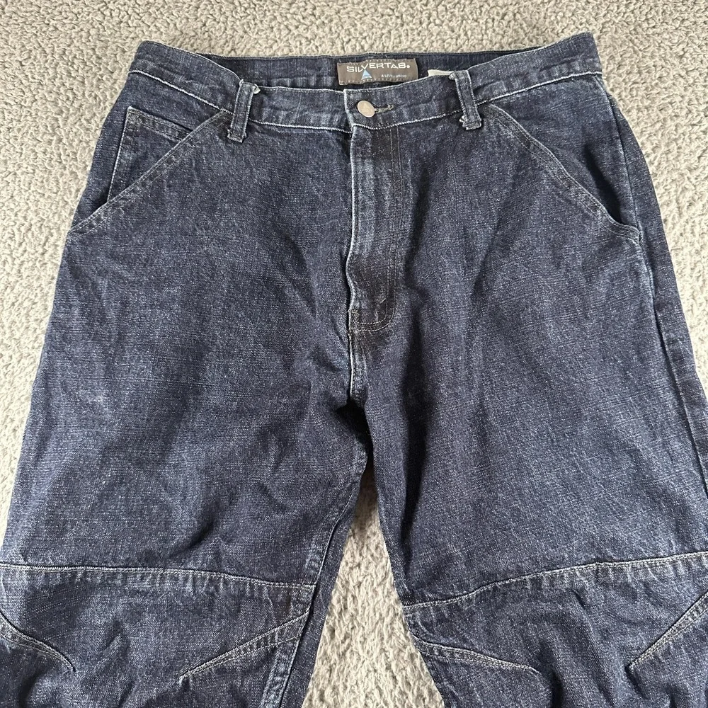 Vtg Levis Silvertab‎ Jeans Mens 34x30 Blue Baggy Y2K Articulated Knee 90's
